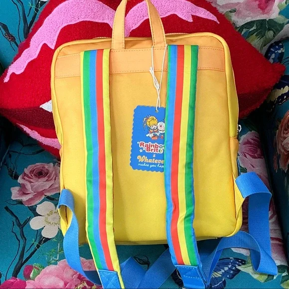 RAINBOW BRITE VINTAGE BOX PIN TRADING BACKPACK W/ ACRYLIC CHARM - Picture 2 of 4
